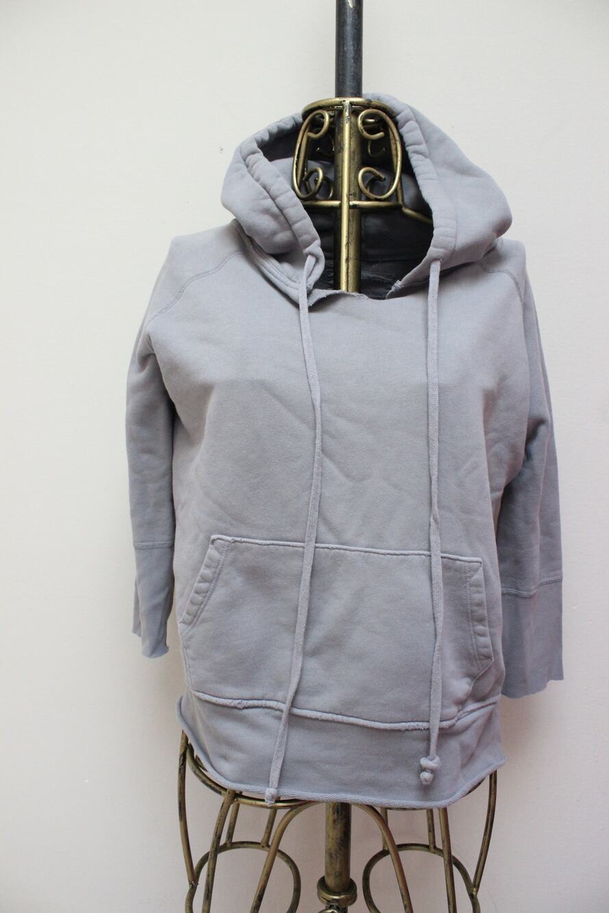 Nili Lotan Janie Cloud Gray Blue Distressed Hoodie Size XS